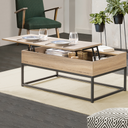 13532 - Tavolino industriale con piano sollevabile Table basse plateau relevable DETROIT design industriel