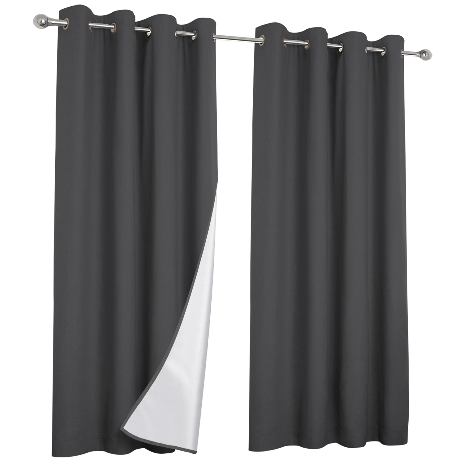 Rideaux occultants thermiques gris anthracite