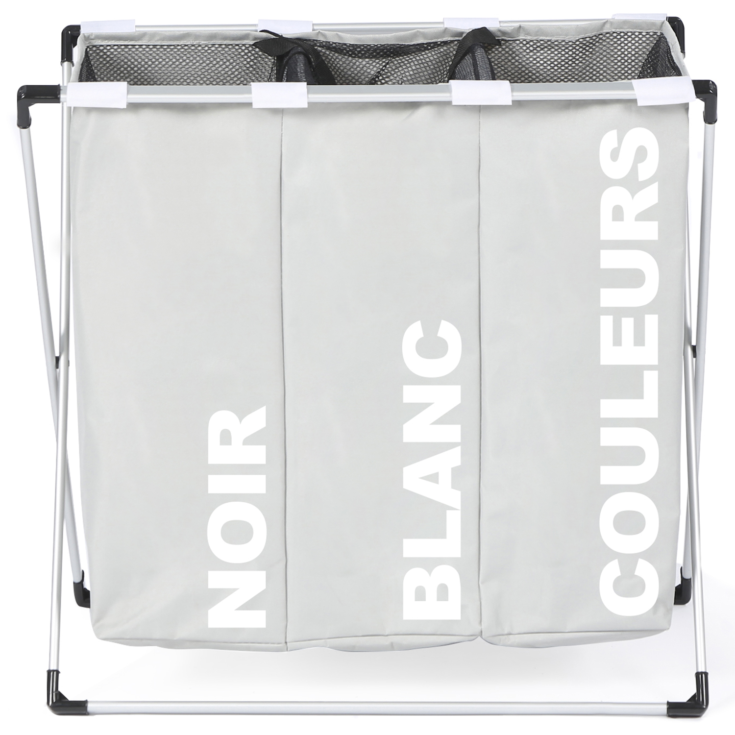 LIVILO - Panier à Linge - 3 Compartiments avec Couvercle - Pliable - 120  Litres - Avec