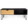 Table basse vintage LEONI motifs graphiques