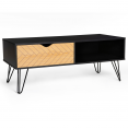 Table basse vintage LEONI motifs graphiques