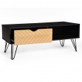 Table basse vintage LEONI motifs graphiques