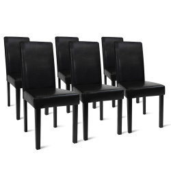 13814 - Set di 6 sedie di design nere Lot de 6 chaises HANNAH noires pour salle à manger