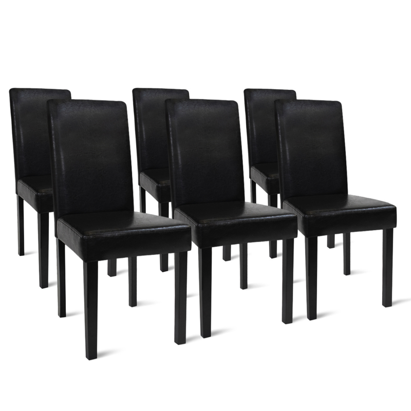 Chaises noires pas chères pour salle à manger x6 - Hannah