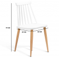 Lot de 4 chaises LILY blanches pour salle à manger