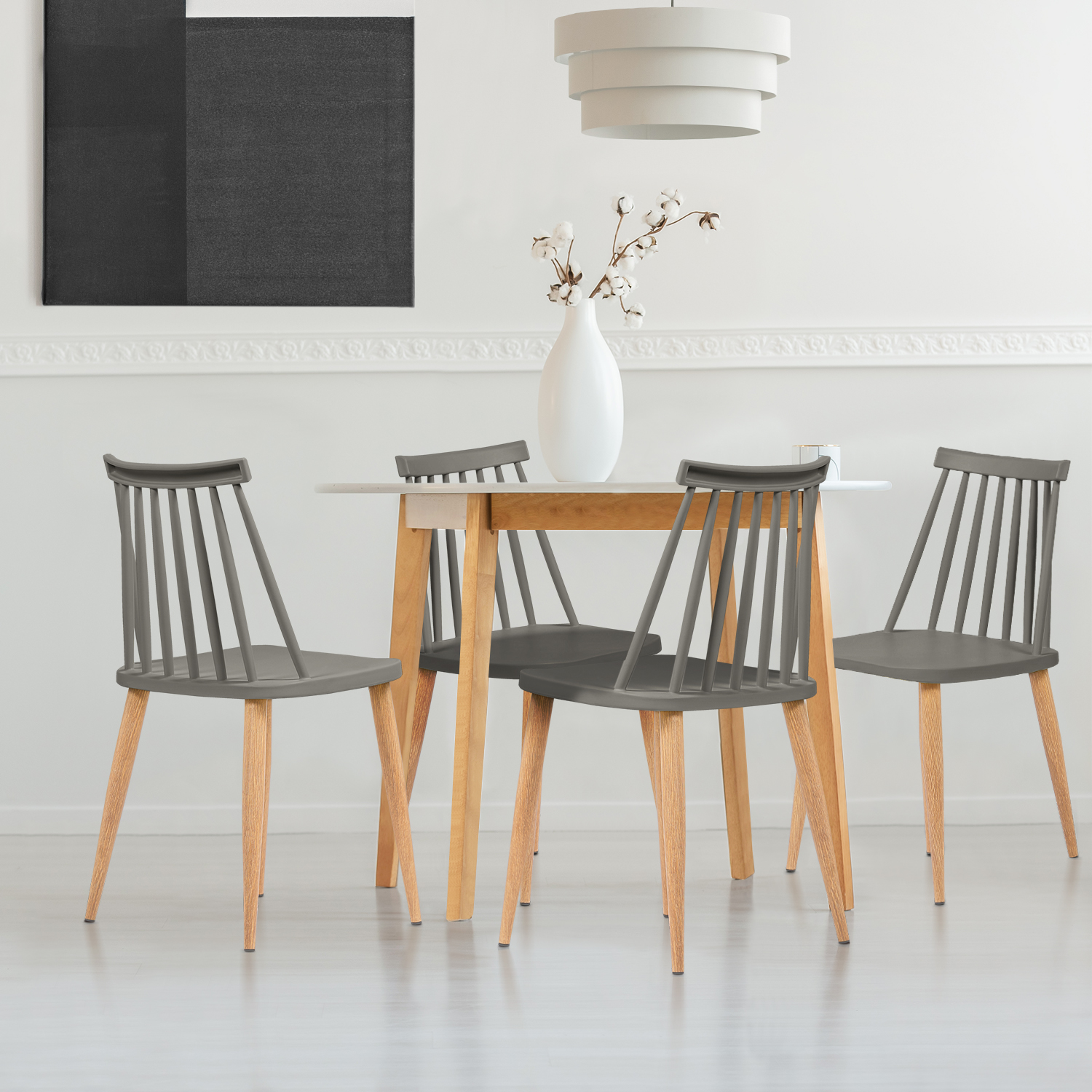 Lot de 4 chaises LILY gris foncé pour salle à manger IDMarket Lot de 4 chaises LILY gris foncé pour salle à manger IDMarket