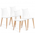 Lot de 4 chaises LILY blanches pour salle à manger