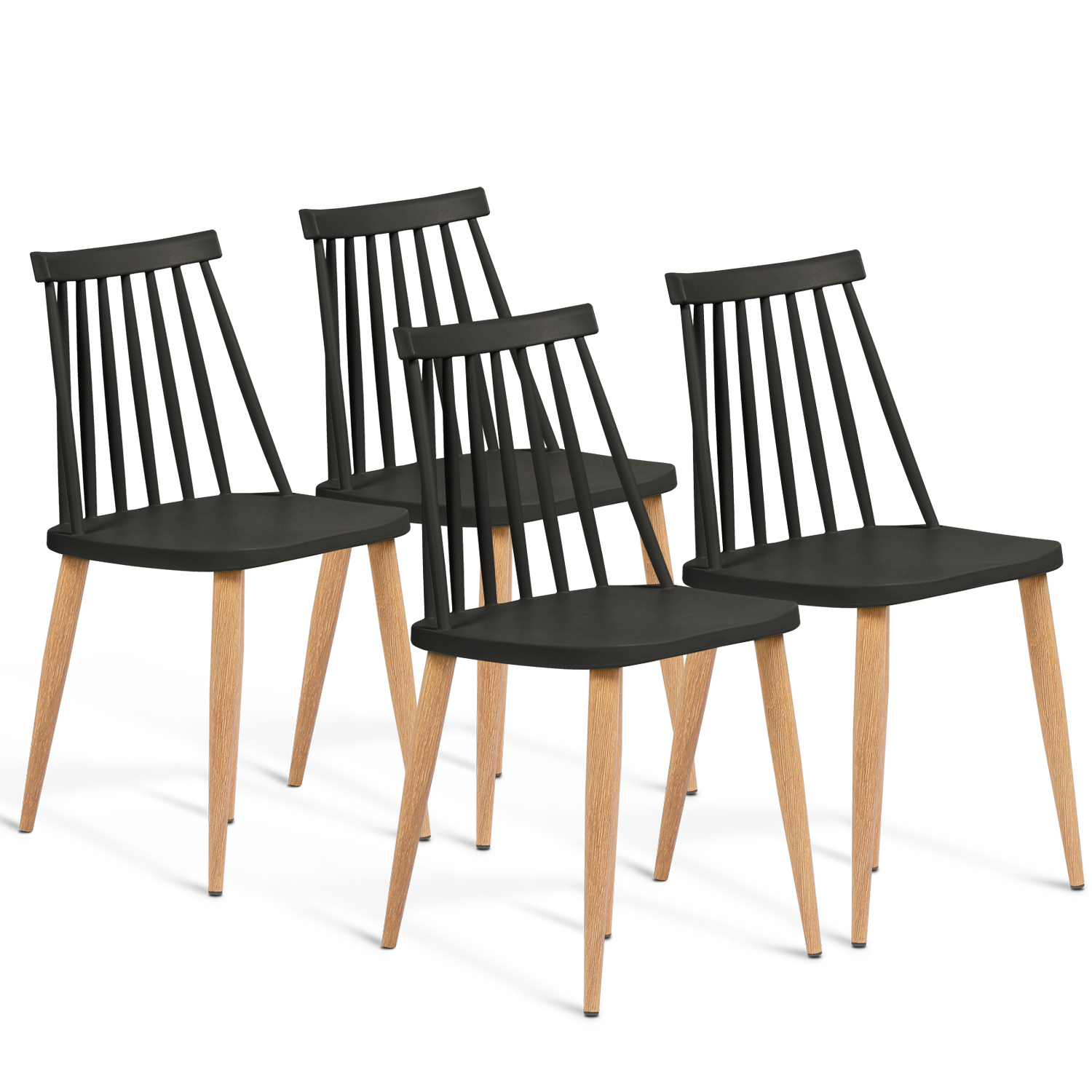 Chaises à barreaux noires style scandinave