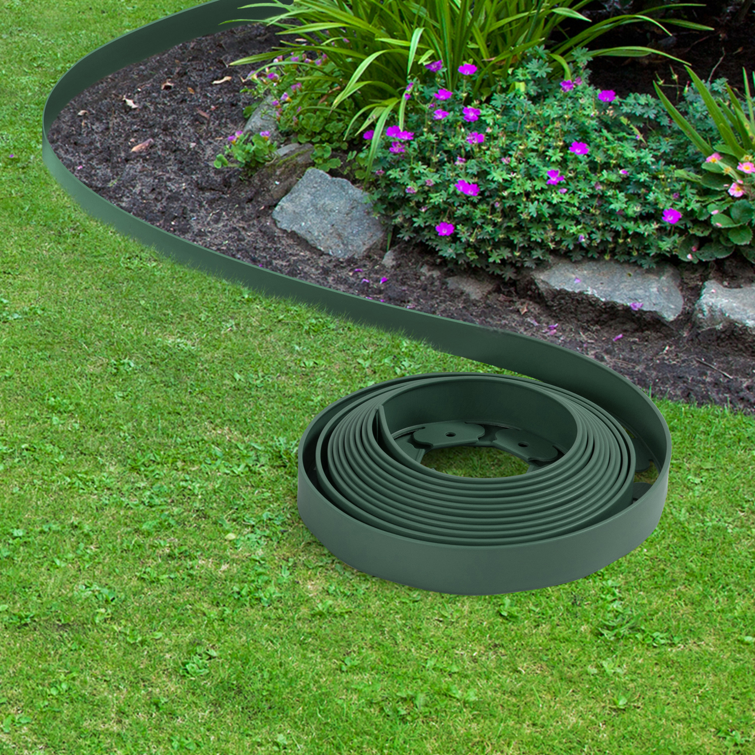 Bordure de jardin flexible verte à planter