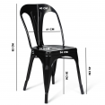 Lot de 2 chaises LENY en métal noir mat pour salle à manger