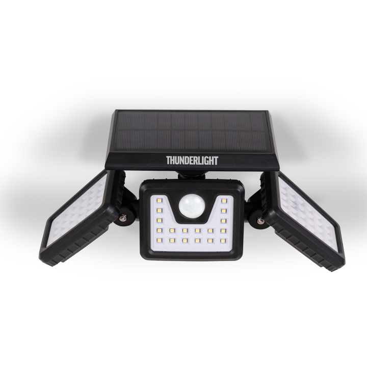 Projecteur solaire 3 têtes 70 LED détecteur de mouvement Projecteur solaire 3 têtes 70 LED détecteur de mouvement