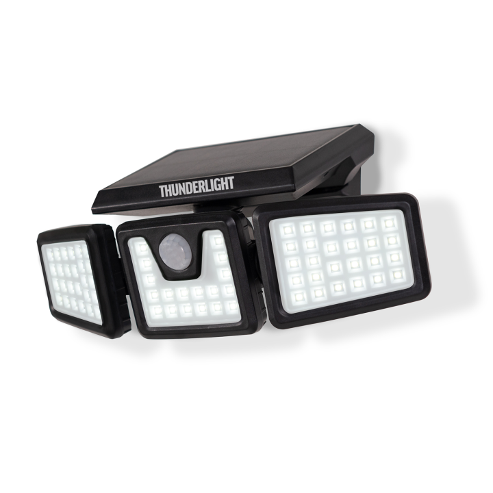 Projecteur solaire 3 têtes 70 LED détecteur de mouvement Projecteur solaire 3 têtes 70 LED détecteur de mouvement