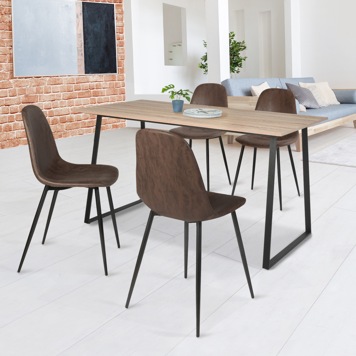 BenyLed Lot De 6 Chaises De Salle à Manger Avec Revêtement En Tissu