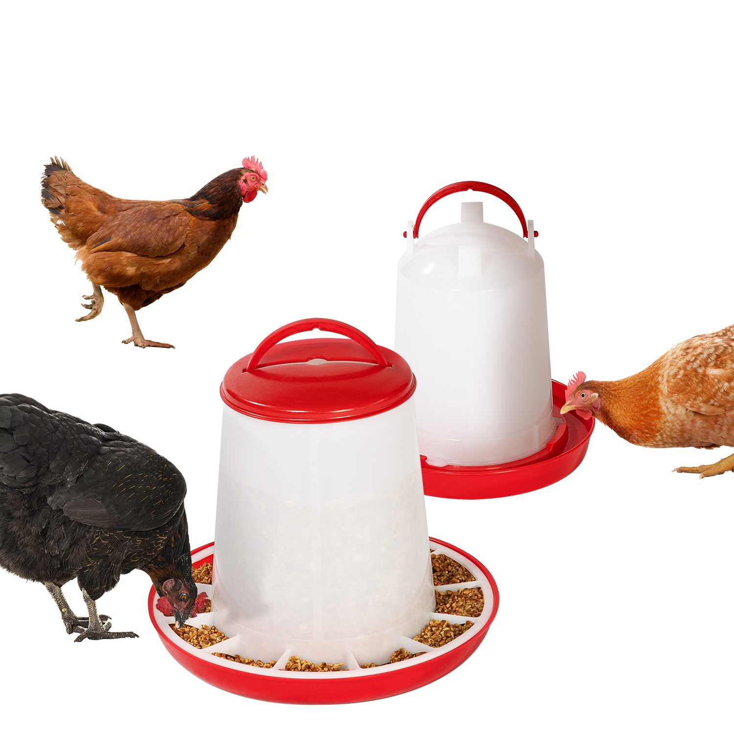 Abreuvoir pour poules en métal gris 10 ou 20 litres