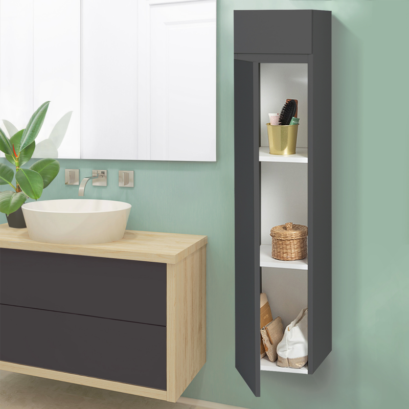 Colonne suspendue salle de bain grise pas cher - LILA | ID Market