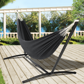 Hamac avec support métal et toile gris anthracite Hamac avec support métal et toile gris anthracite