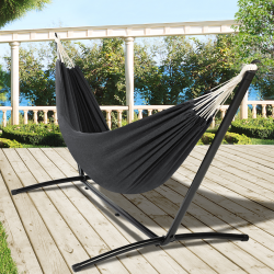 13559 - Amaca grigio antracite con supporto in metallo Hamac avec support métal et toile gris anthracite
