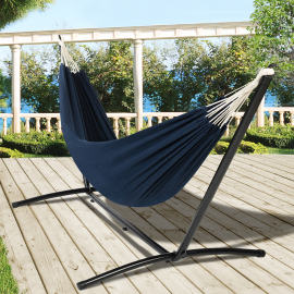 ECD GERMANY - Hamac de jardin extérieur chaise suspendue balançoire  bleu/vert avec 2 coussins