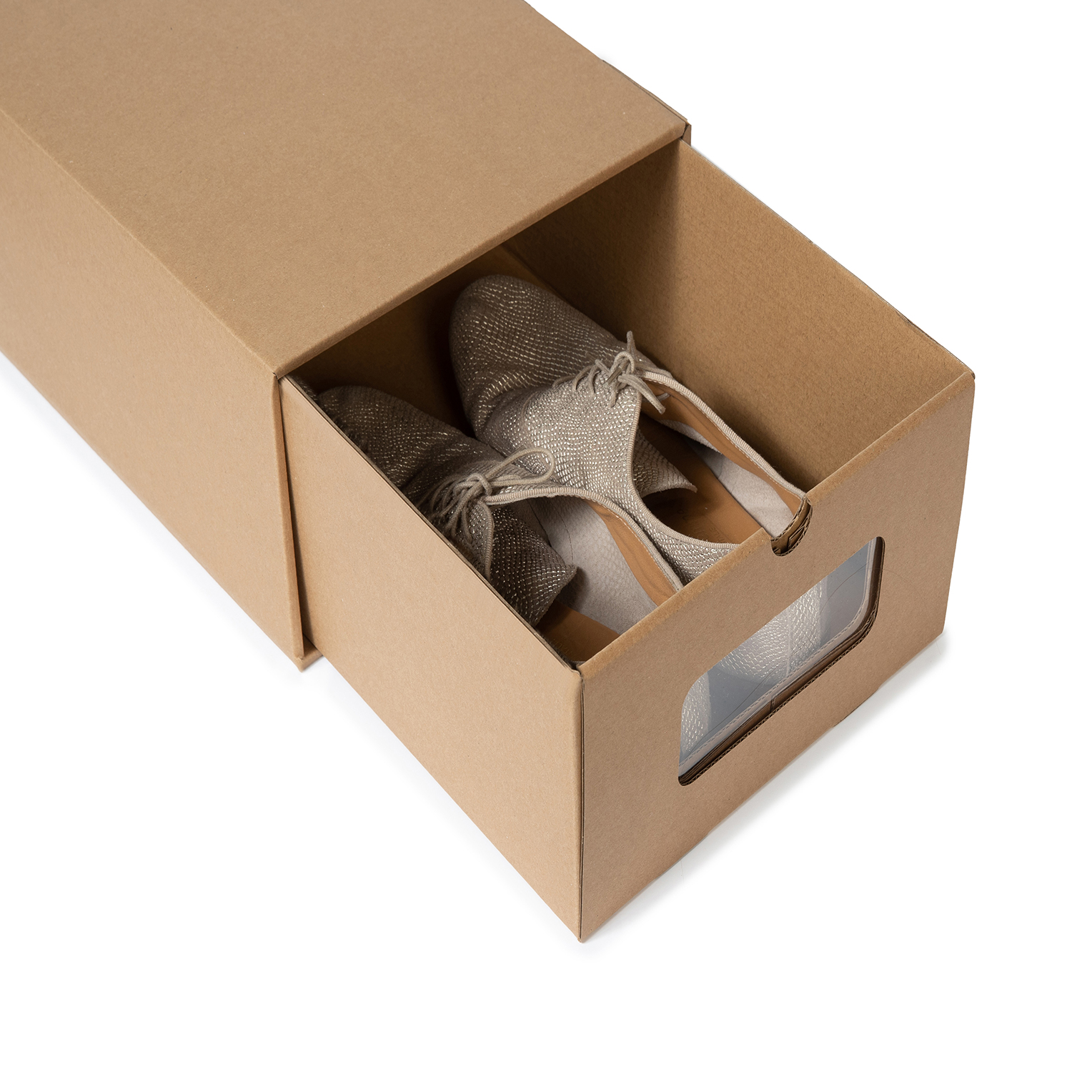 Boîte de rangement chaussures en carton avec tiroirs