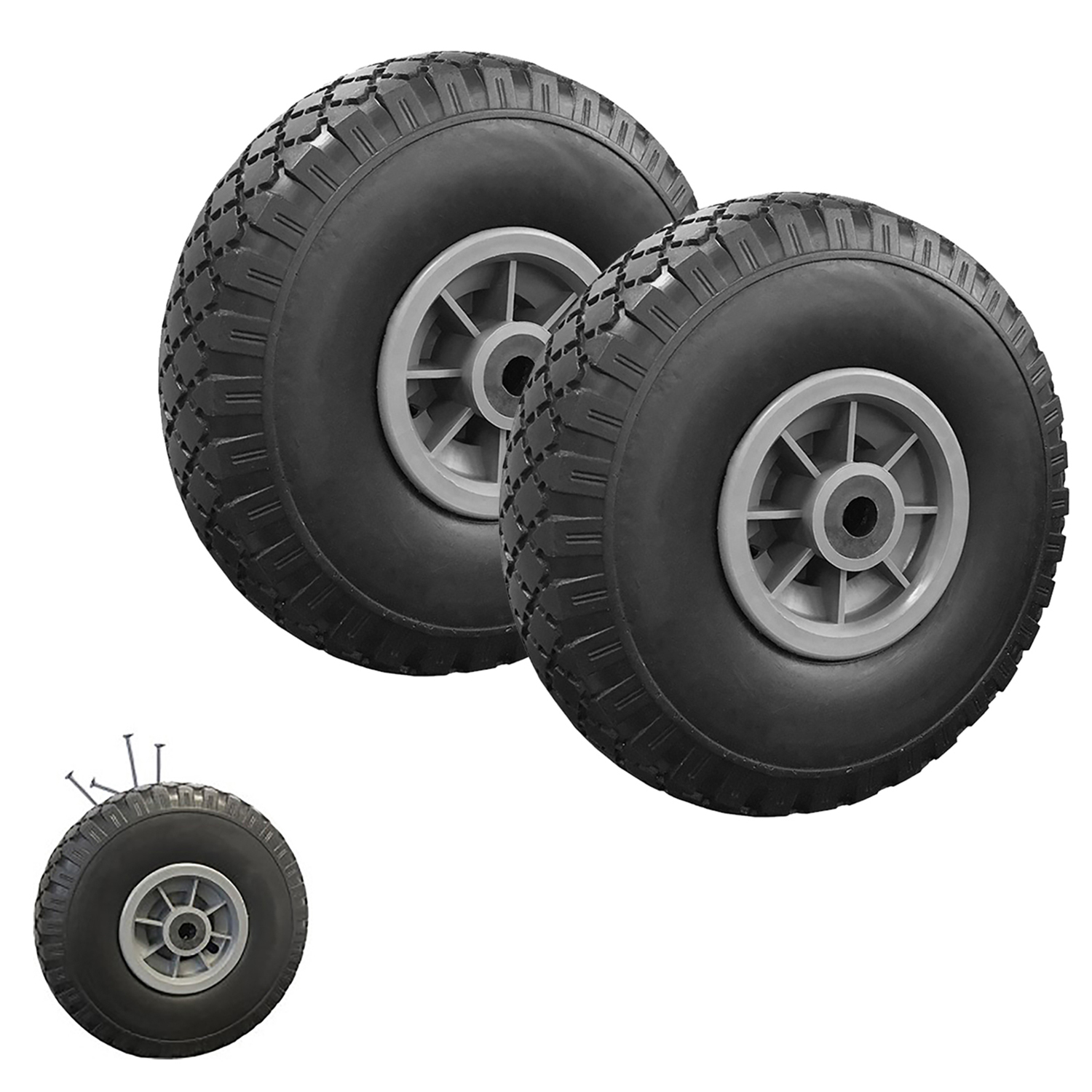 Roues increvables 250 mm pour brouette, diable, chariot