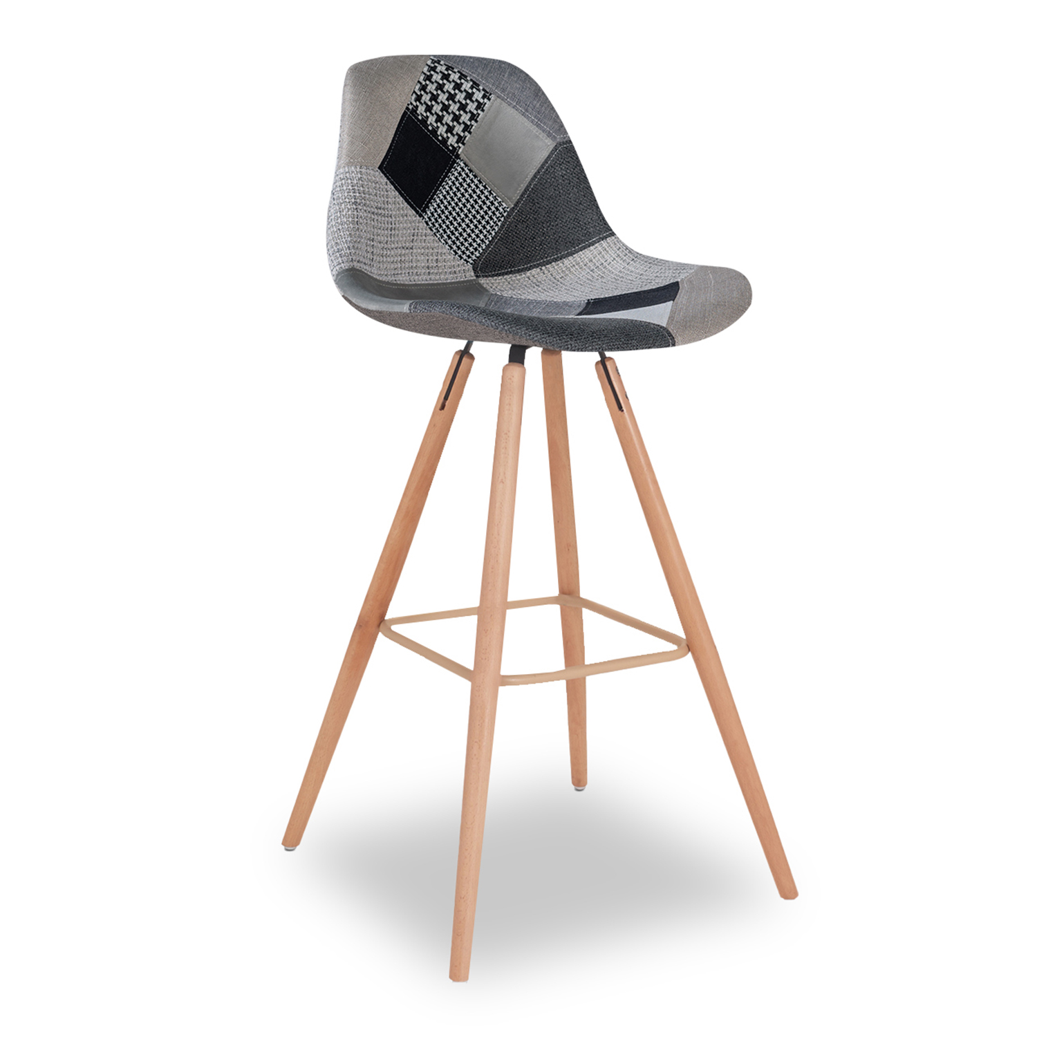 Lot De 4 Tabourets De Bar Réglables Karl - Gris - Hauteur 63-84 Cm - Assise Pivotante 360° - 3