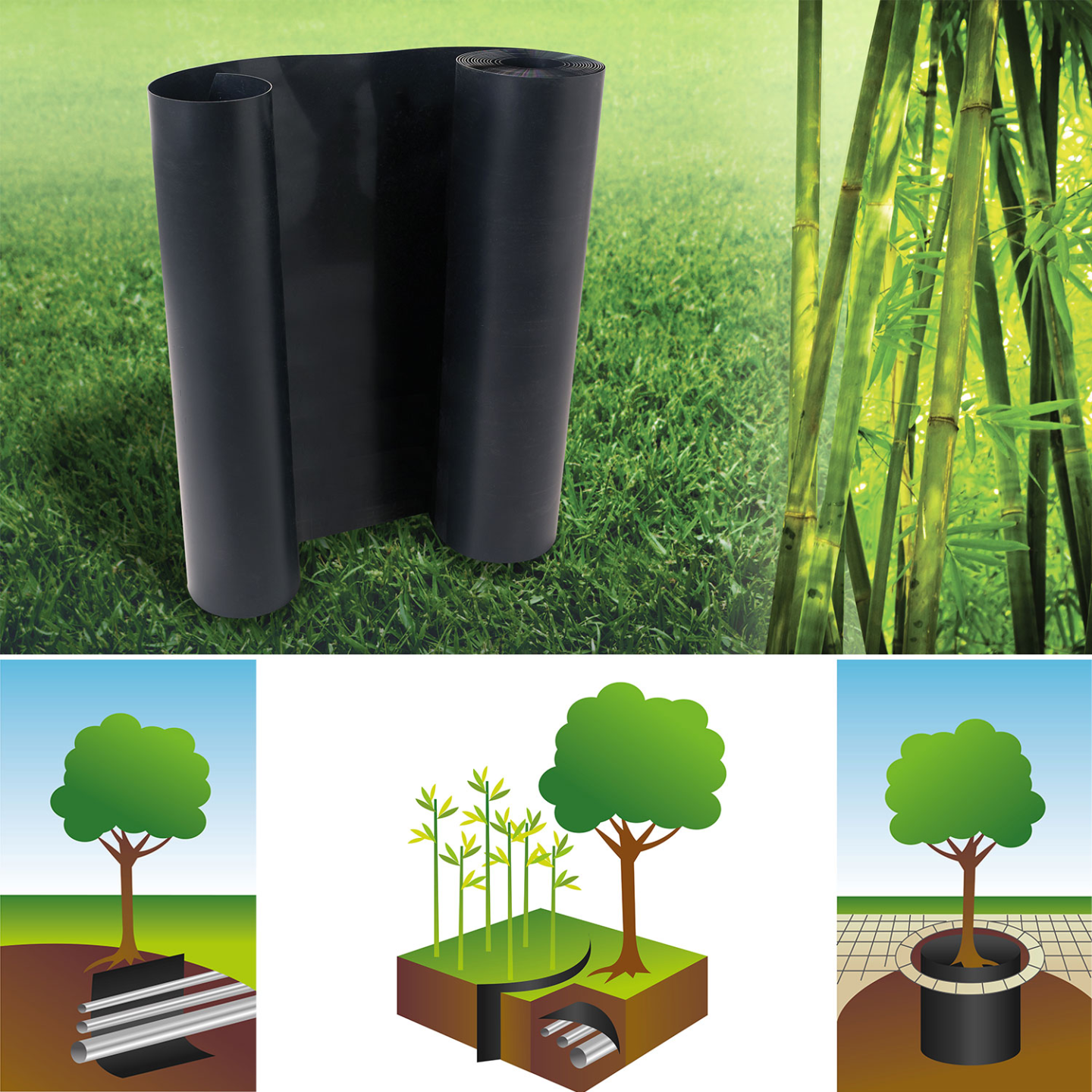 Rhizomsperre Bambus 5 m Hhe 80 cm | ID Market