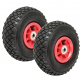Lot de 2 roues gonflables pour diable chariot alésage axe 16mm