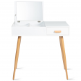 Coiffeuse scandinave LISA miroir rabattable blanche