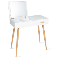 Coiffeuse Scandinave Palissandre Avec Miroir – 4 Tiroirs, Meuble Chambre, Occasion