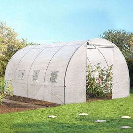 Serre tunnel de jardin 12 m² blanche gamme maraichère ZEBRA 4x3 M