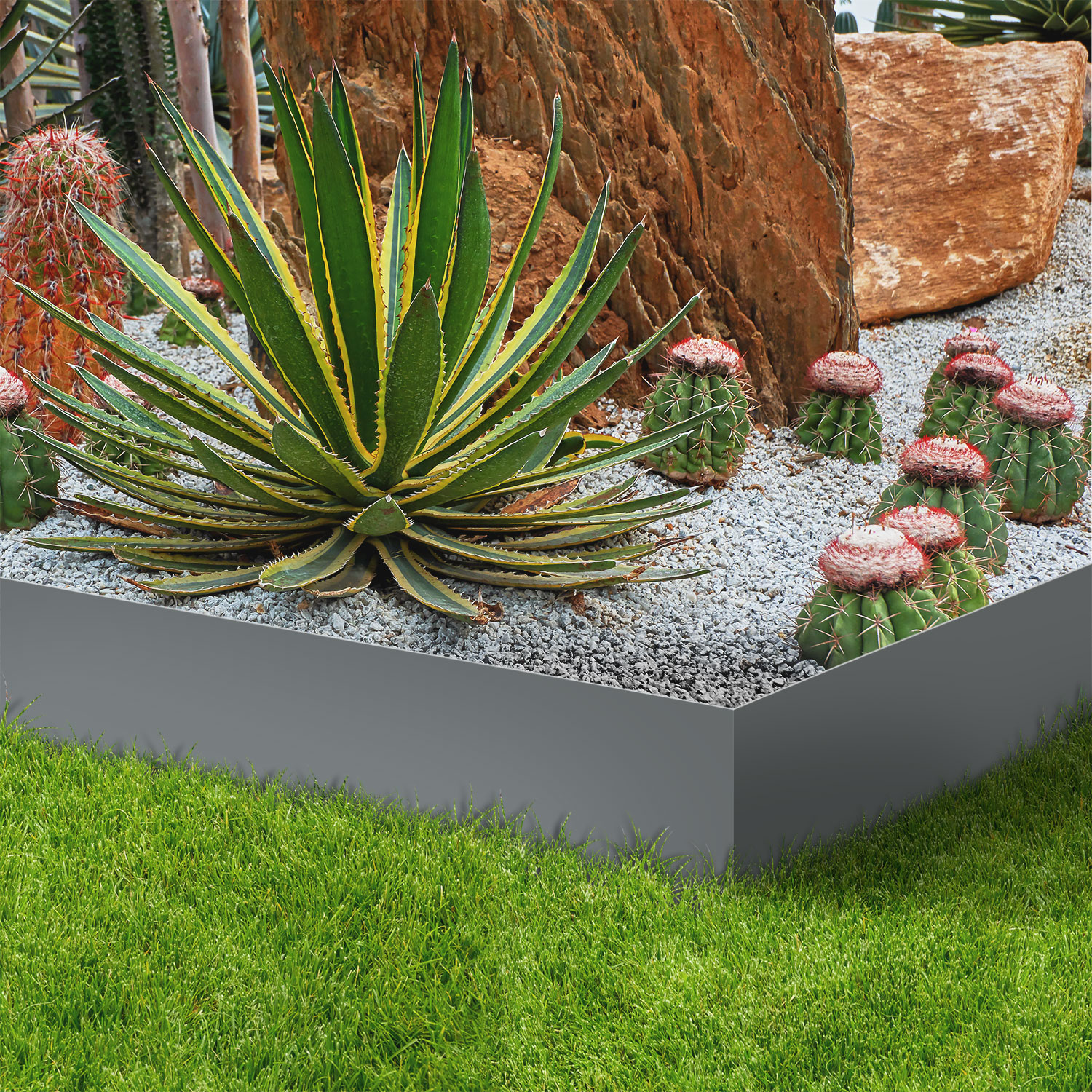Bordures gris anthracite pour jardin