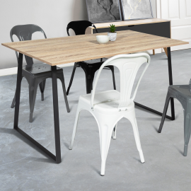 Table à manger ROSALIE 6 personnes design industriel 150 cm