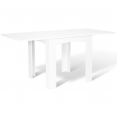Table à manger extensible rectangle DONA 6-8 personnes blanche 80-160 cm