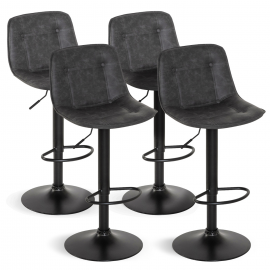 Lot de 4 tabourets DENVER gris vintage Lot de 4 tabourets DENVER gris vintage