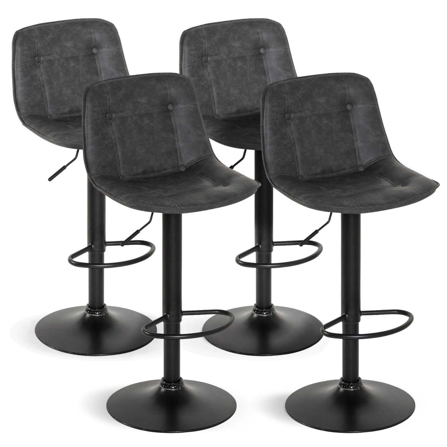 Tabourets réglables en hauteur gris