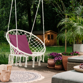 Hamac chaise suspendue bohème 1 personne design macramé Hamac chaise suspendue bohème 1 personne design macramé