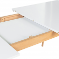 Table extensible scandinave INGA 160-200 cm blanche pieds bois