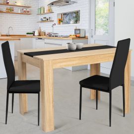 Table à manger ROZY 110 cm hêtre et noire