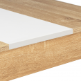 Ensemble table à manger 110 cm et 2 bancs ROZY 4 personnes hêtre et blanc