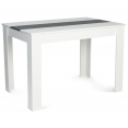 Table à manger ROZY 110 cm blanche et grise