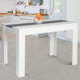 Table à manger ROZY 110 cm blanche et grise