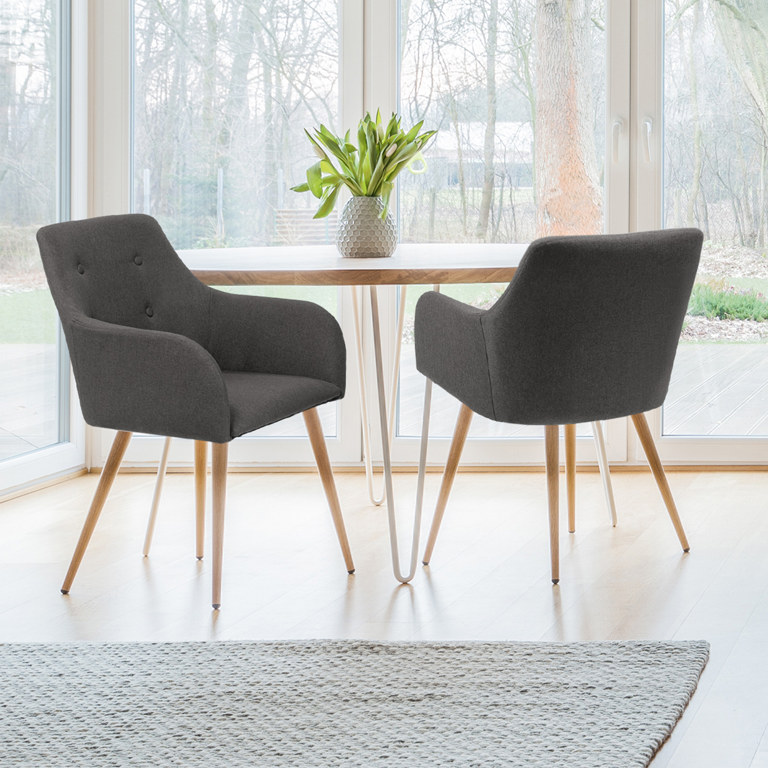 Fauteuils scandinaves gris anthracite