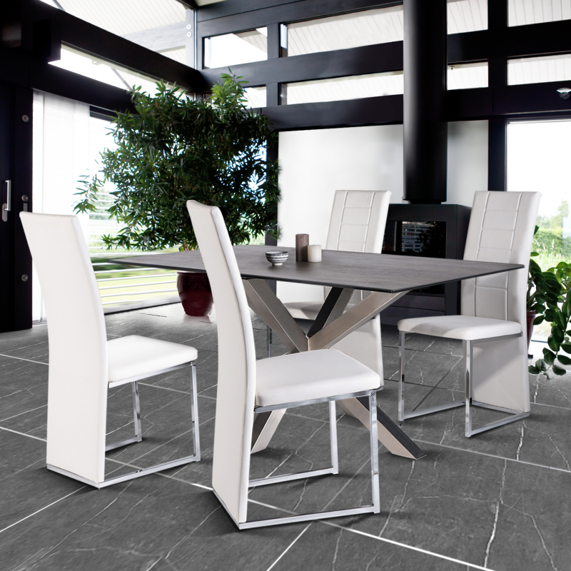 Chaises design blanches pas chères pour salle à manger | ID Market