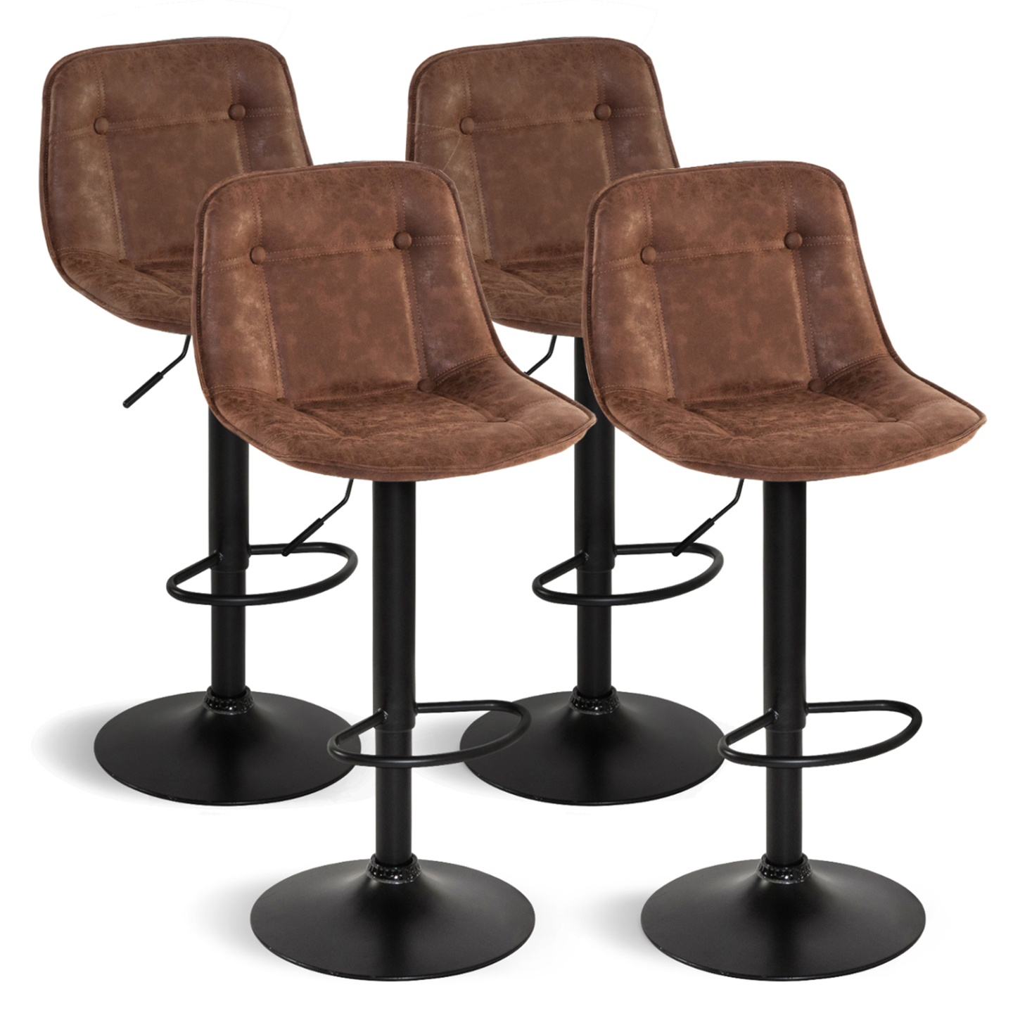 Tabourets de bar réglables marron pas chers | IdMarket Belgique