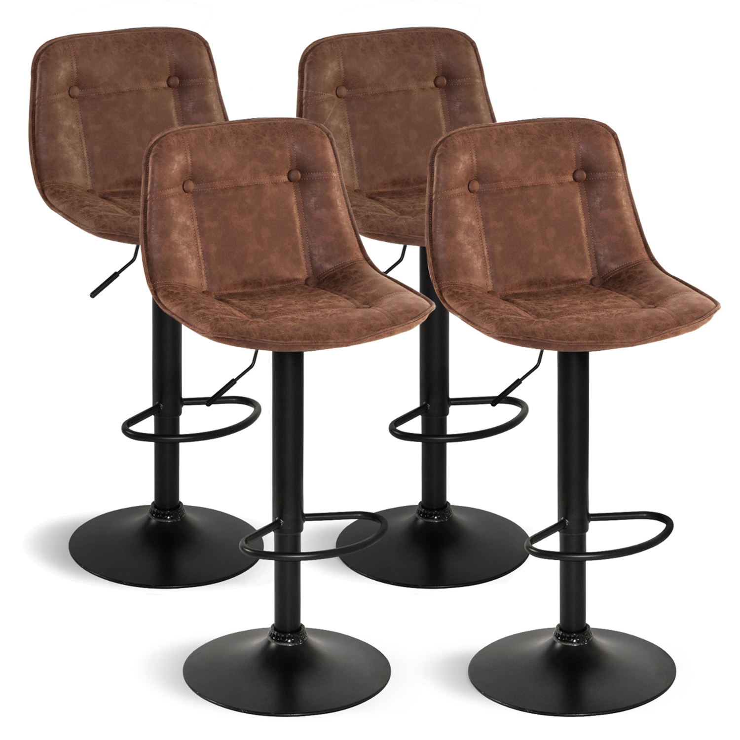 Tabourets réglables en hauteur marron