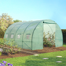 Serre tunnel de jardin 12 m² verte gamme maraichère ZEBRA 4x3M