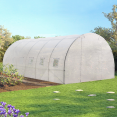 Serre tunnel de jardin 18m² blanche gamme maraichère CRIMÉE 6x3M