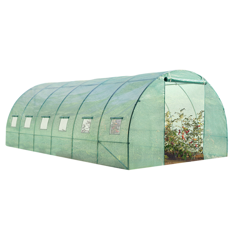 Serre de jardin tunnel robuste Ø 32 - 18m2 - 3m x 6m hauteur 2m30