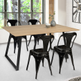 Table à manger HAVANA extensible 6-8 personnes design industriel 150/180 cm