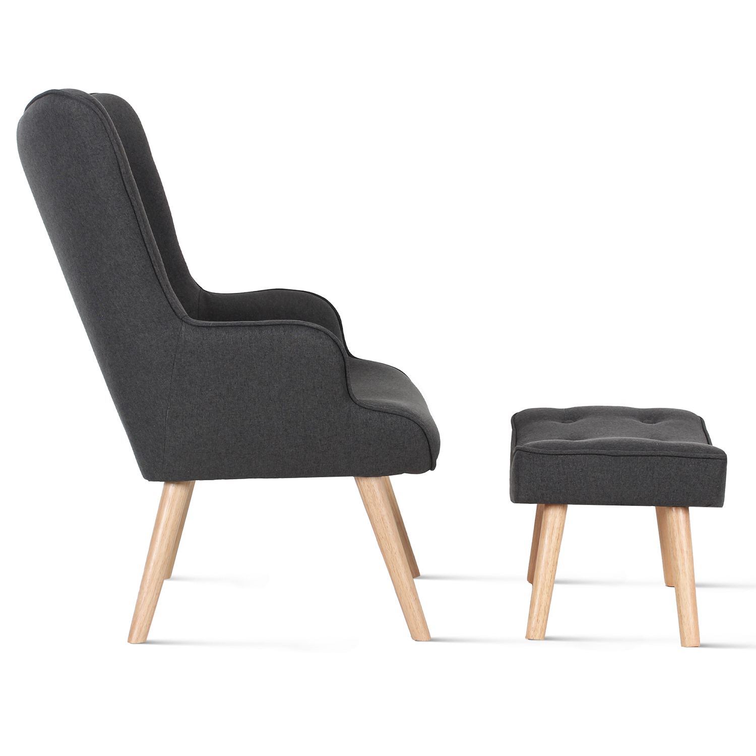 Fauteuil Scandinave Gris Pas Cher Avec Repose Pieds Id Market